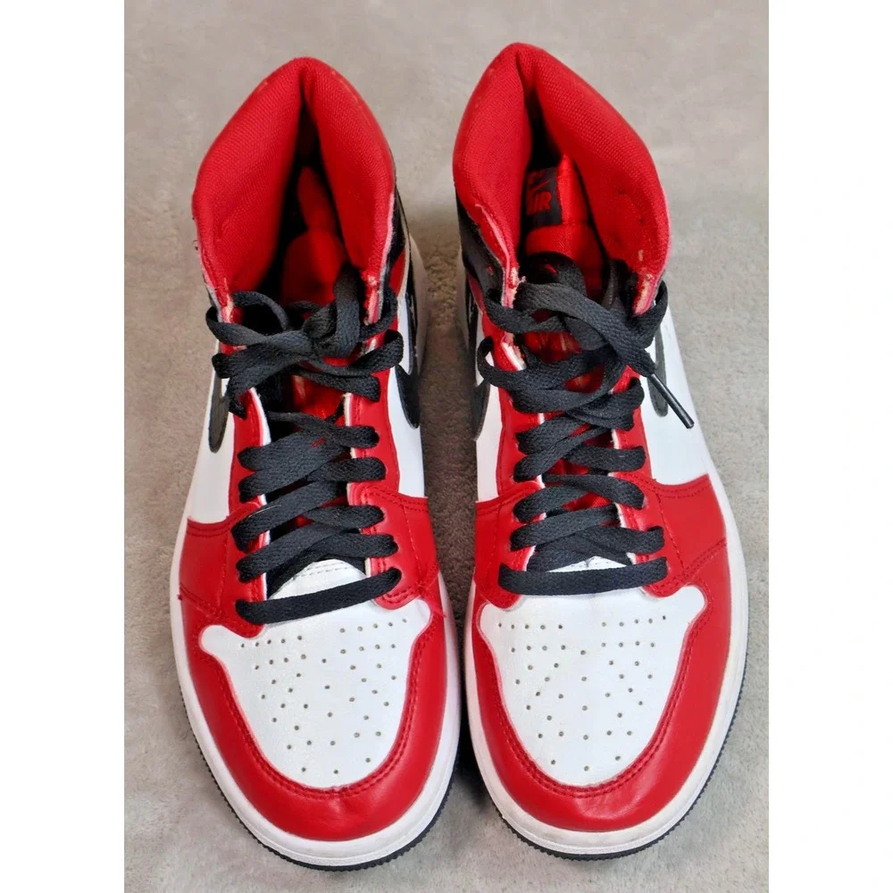 Nike Air Jordan‎ 1 Shoes Mens Size 7 Red White Black Satin Snake CD0461-601